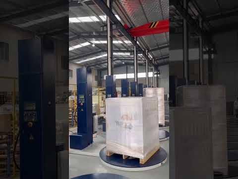 Pre stretch film Pallet wrapping machine ,Mechanical film carriages pallet skid wrapper