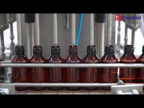 Automatic Liquid Filling Line | Syrup Filling, Capping &amp; Labeling Machine | Pharma Packaging Machine