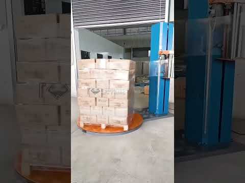 Cartons pre-stretched pallet wrapping machine with PE film #shorts #wrapping #PE #film