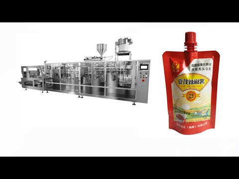 HFFS spout pouch juice filling sealing machine | stand up bag packaging machine