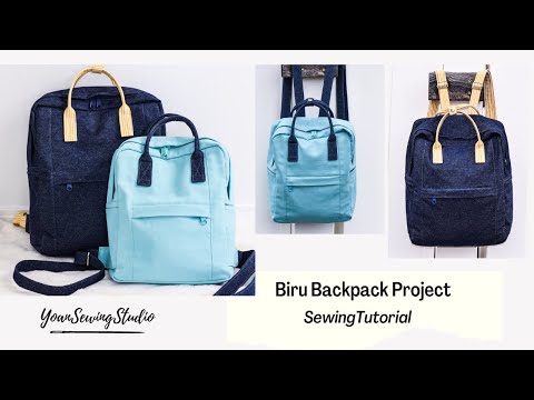 How to sew boxy backpack - Biru backpack Project - two sizes