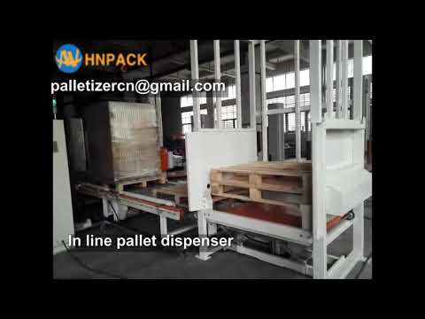 Hennopack for palletizing system fully automatic pallet dispenser&amp;pallet applicator&amp;pallet collector