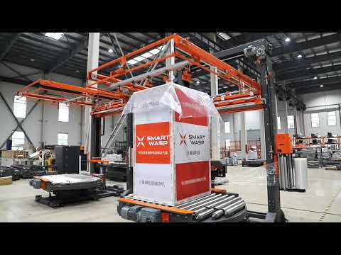 Fully Automatic Pre-stretch Pallet Film Wrapper Machine With Top Sheet Dispenser