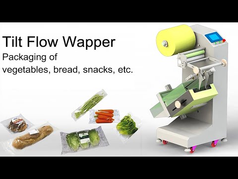 Tilted type flow wrapper packaging machine semi automatic mini packing equipment