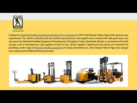 UAE Material Handling Equipment Manufacturers &amp; Suppliers