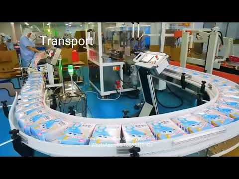 Full Automatic Food Packing Line Carton Box Packing Machine With Case Packer Machine