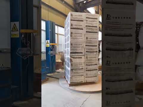 The pallet wrapping machine packing rock wool board with PE stretch film.#wrapping #shorts #film