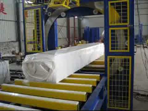 Full automatic horizontal strip film pipe/aluminum rod/obital stretch wrapping machine