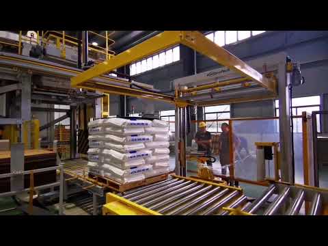 automatic pallet packing wrapping line