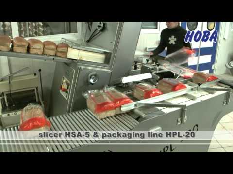 HOBA - Bread Slicer HSA-5, Bread Packing Line HPL-20 semi-automatic