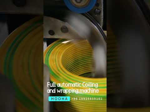 Automatic cable coiling and wrapping machine , cable packing machine details