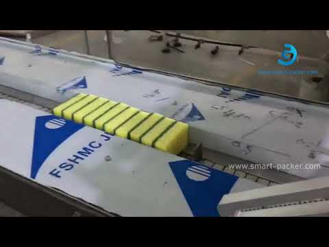 Washing sponge flow type pillow bag horizontal film wrapping bag packaging machine