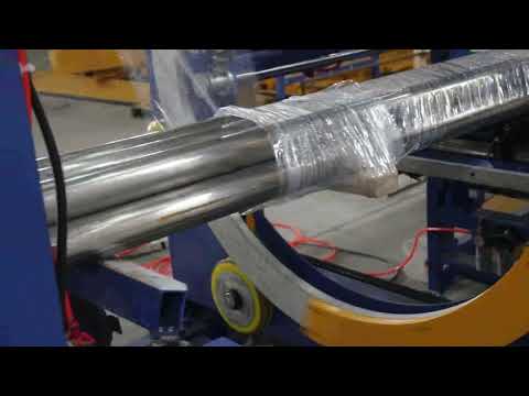 Partial film wrapping and packing by orbital wrapper