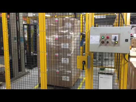 Muller Rotary arm pallet wrapper in action