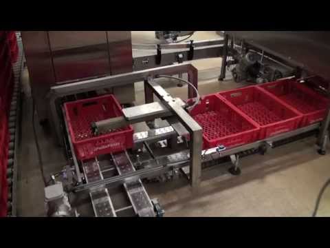 Automated bread crate filling and stacking, plastic tray stacker/destacker