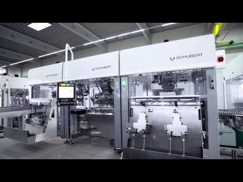 Packaging and labelling of pharmaceutical products in an automatic packaging machine from Schubert