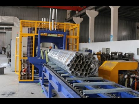 stainless steel tube packing machine, steel tube wrapping machine manufacturer, pipe stretch wrapper