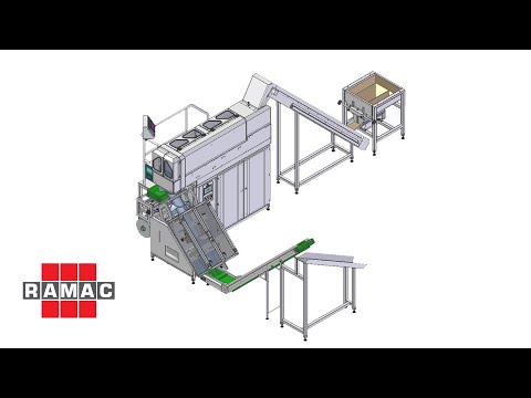 Automatic weighing and packaging line for technical products