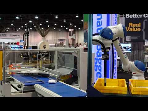 The high-speed 6800CS-XL Fulfillment poly bagging system paired with Smart Robotics feeding