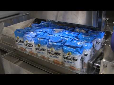 Shrink Wrapping Bags of Flour on Polypack Shrink Wrap Machine