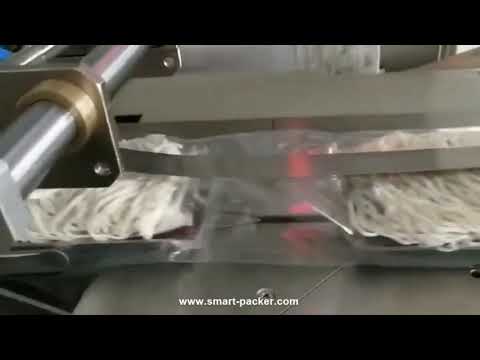 Automatic horizontal noodle tray box filling sealing film wrapping machine