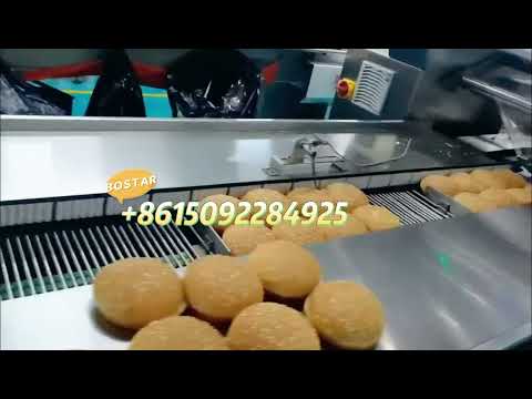 automatic bakery buns packing line system with slicer machine