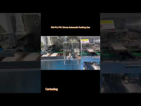 100 pcs pvc gloves bagging cartoning case filling sealing automatic packaging line | SAYOK