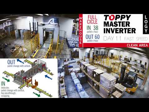 Pallet changer - TOPPY MASTER INVERTER with wrapper and de-dusting cabin