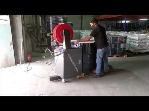 Semi Auto Pallet Strapping Machine - Strapping Palletized Drums | End Of Line Packing