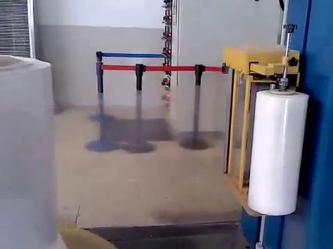 Pallet wrapping machine, Automatic Pallet wrapper machine with top plate