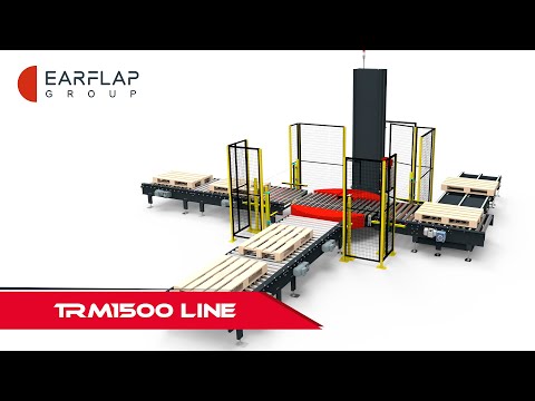 Línea enfardadora con plataforma TRM1500 / Automatic wrapping pallets line TRM1500 // EAR-FLAP®