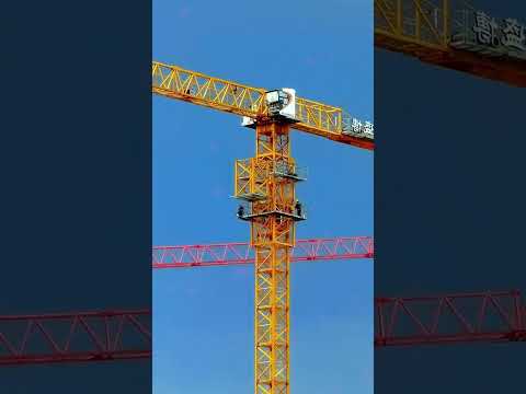 Installation process of tower crane support - amazing video and satisfactory #shorts