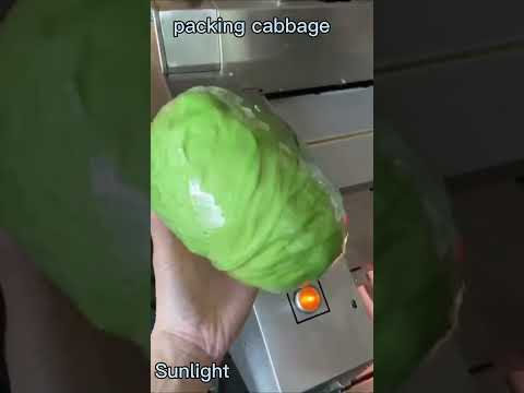 Stretch film wrapper wrapping cabbage! #wrapper #stretchfilmwrapper