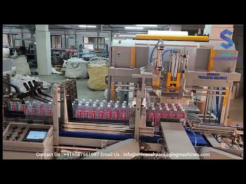 MINERAL WATER BOTTLE CLEAR 1LTR 10 PPM FULLY AUTOMATIC SHRINK WRAPPING MACHINE AUTOSERVO LANE DRIVER