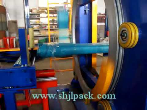 Horizontal wrapping machine with stretch film and jute,pp woven