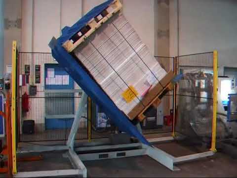 Pallet turning machine and pallet invertor