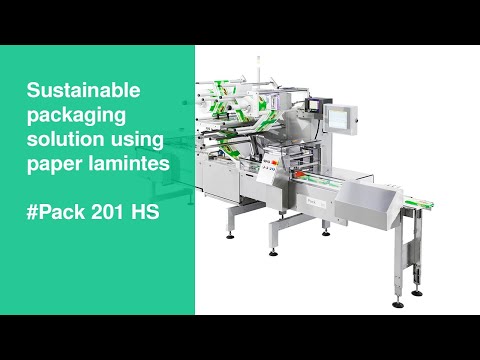 Sustainable packaging solution using paper laminate on horizontal wrapper