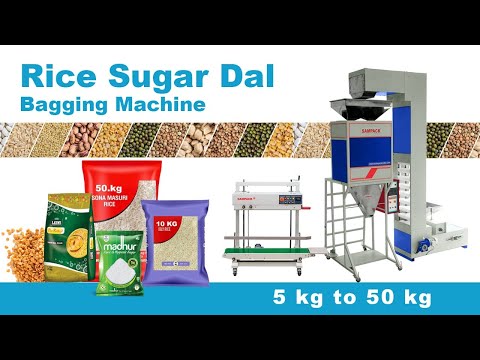 Rice Dal Sugar 5kg to 50Kg Bagging Machine 1kg to 30kg weigh metric filling &amp; Packing Machine