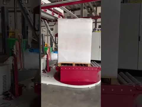 Top sheet dispenser with inline pallet wrapping machine,2 in 1 Pallet wrapper ,Film stretch wrapper