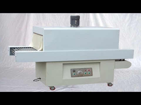 semi automatic PE film shrink packing machine bottles shrinkage video for Arabian customer 半自動香水瓶收縮機