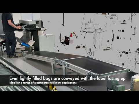 Rollbag R3200XL Fulfillment Auto Bagger + Industrial Bag Support Conveyor - Label Up Poly Mailers