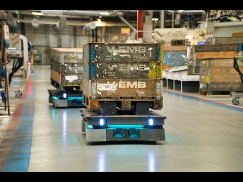 Fleet of MiR robots at FORVIA