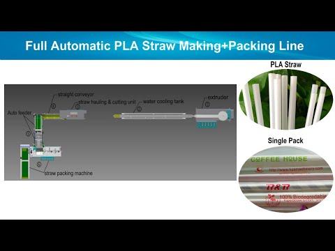 Full Automatic Line Biodegradable PLA Drinking Straw Extrusion to Packing Machine