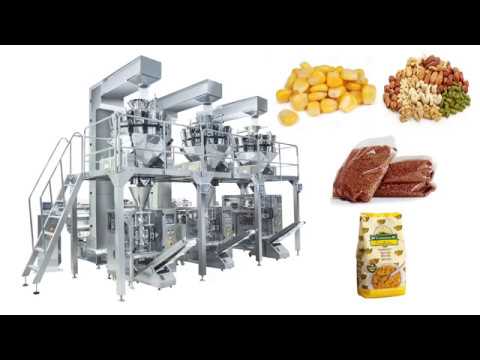 Fully automatic packing line for snacks/beans/nuts/dried fruit/chips