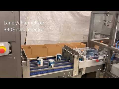 Wepackit Machinery Can Packing Line. Fully automatic case erector, case packer and case taper.