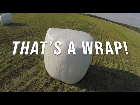 Wrapping bales with our new Anderson individual bale wrapper