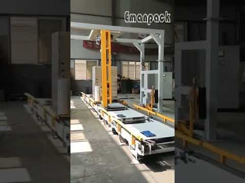 Rotary arm pallet stretch wrapping machines