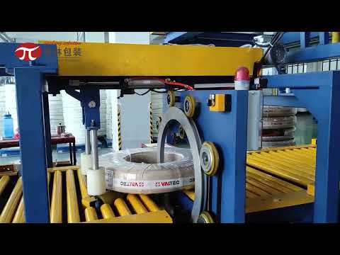 Horizontal plastic pipe coil packaging line