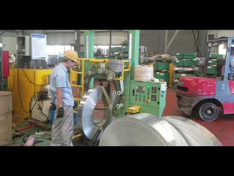 Thin steel coil wrapping machine