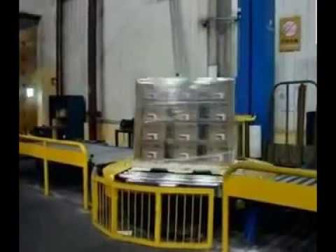 Online turntable PALLET WRAPPING MACHINE